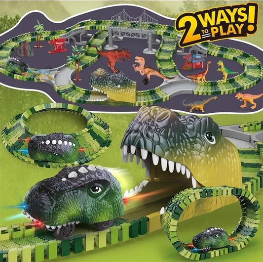 PISTA FLEXIBLE DE CARRERAS DE DINOSAURIOS