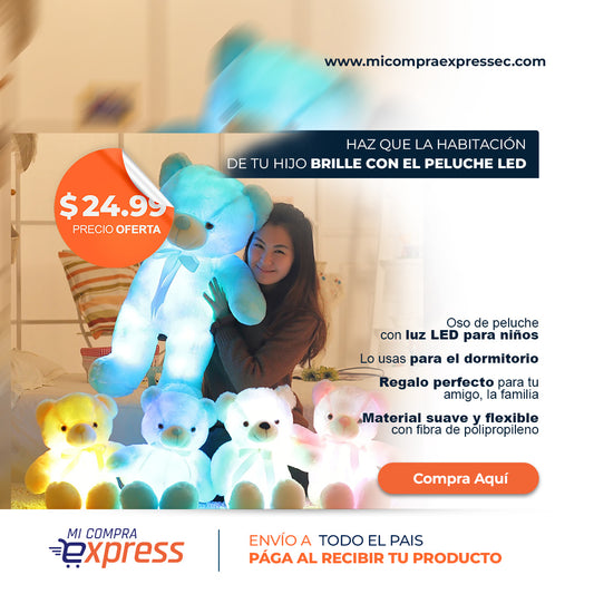 Oso de peluche con luz LED
